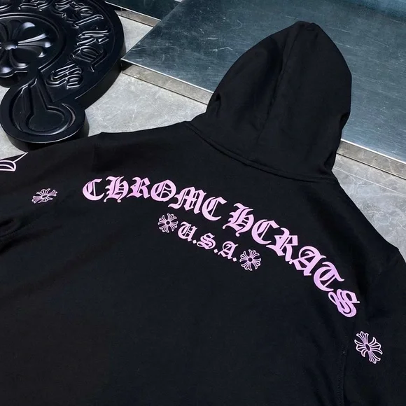 Chrome Hearts Black Hoodie with Pink Accents - Picture 2 of 8